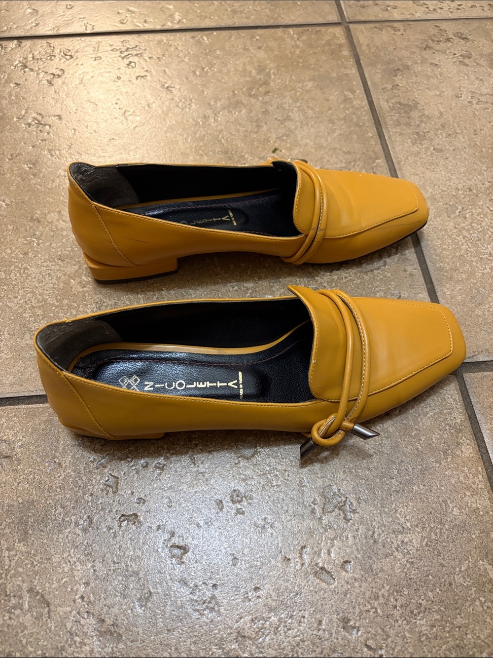 Mustard Yellow Leather Loafers - Women - Picture 3 of 8